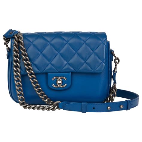 blue quilted chanel bag